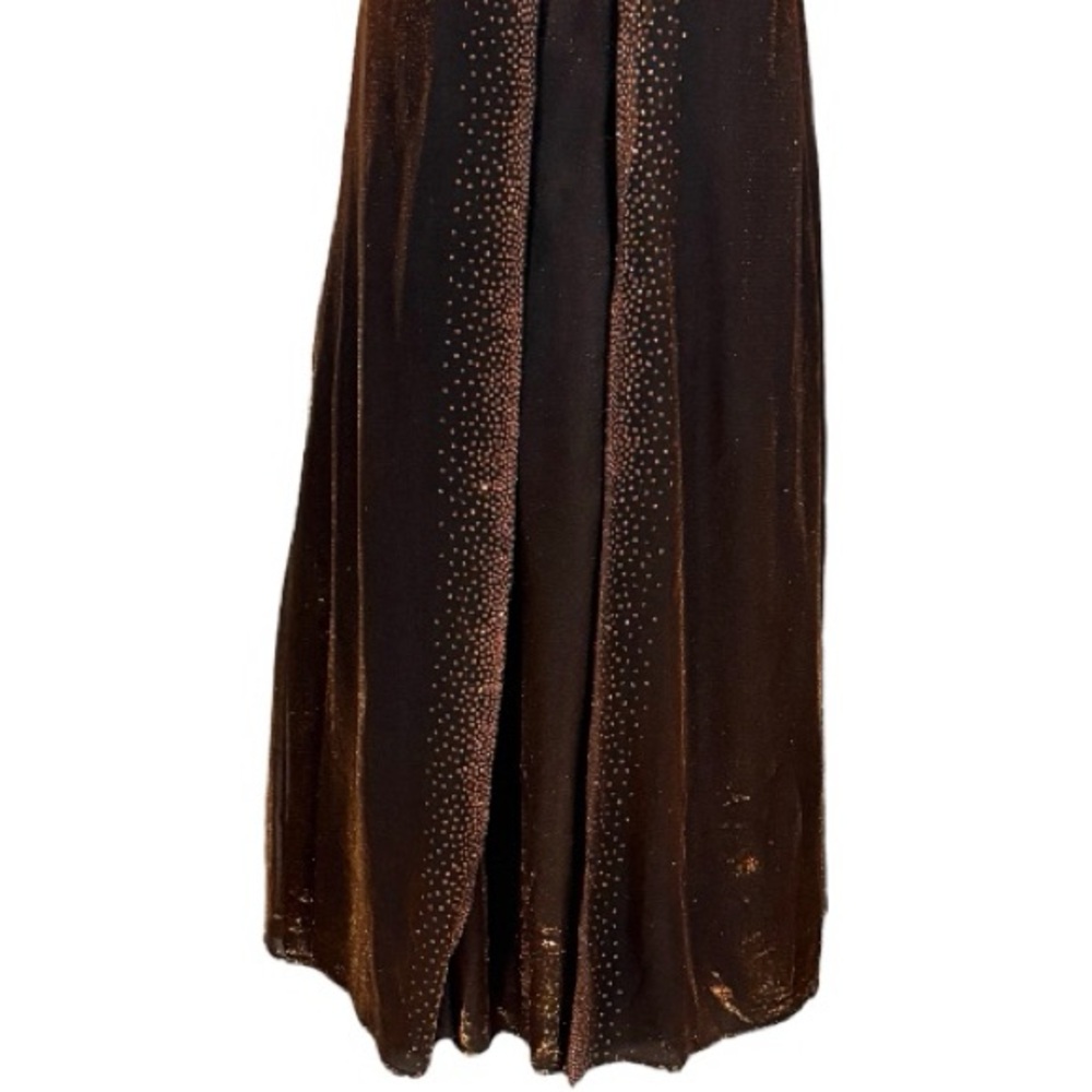 Vintage Y2K Jump Apparel Metallic Bronze Corset Gown Fairycore Gothic Prom Dress - Picture 4 of 16